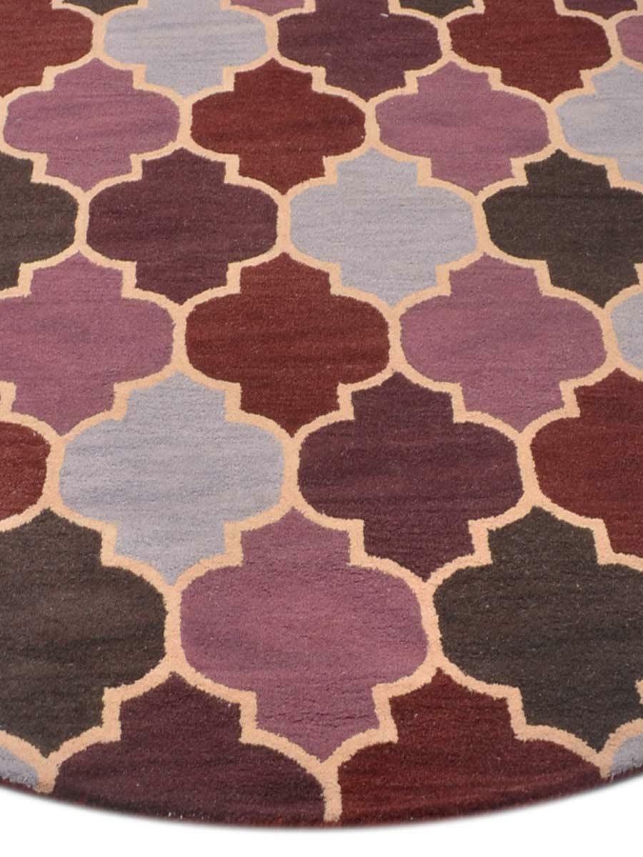 Hand Tufted Wool 8’x8′ Round Area Rug Geometric Multicolor BBH Homes BBK08614