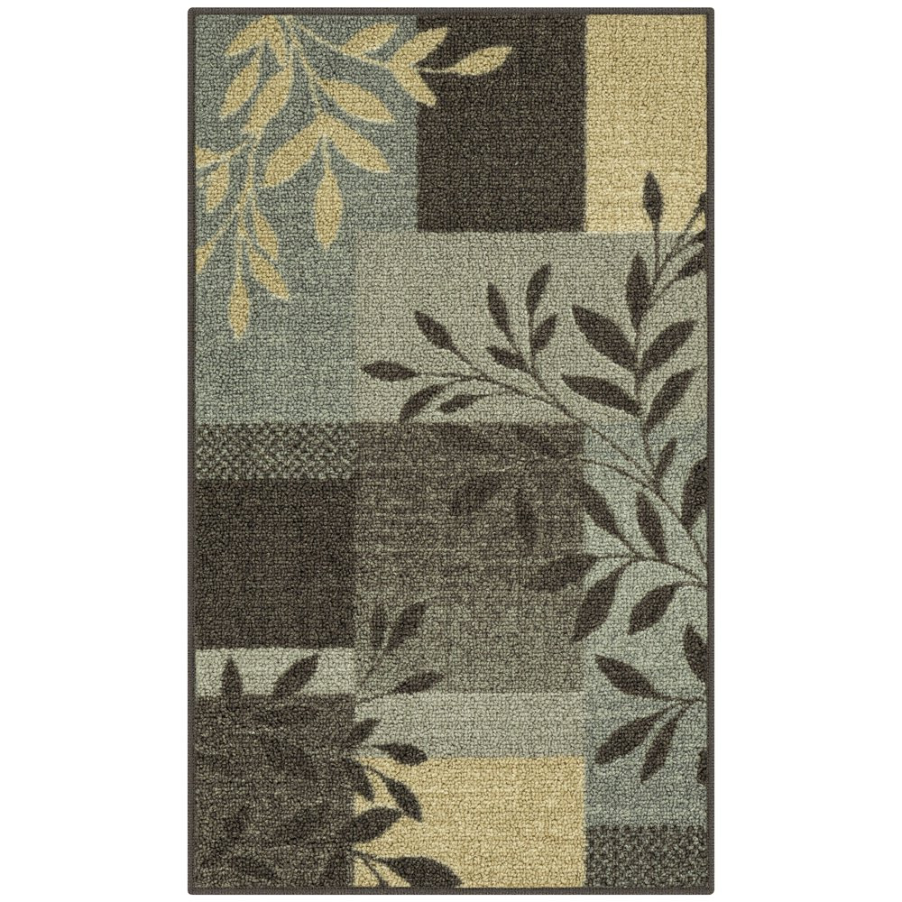 AREA ACCENT RUGS Traditional Leaf Block Print Multiple Sizes