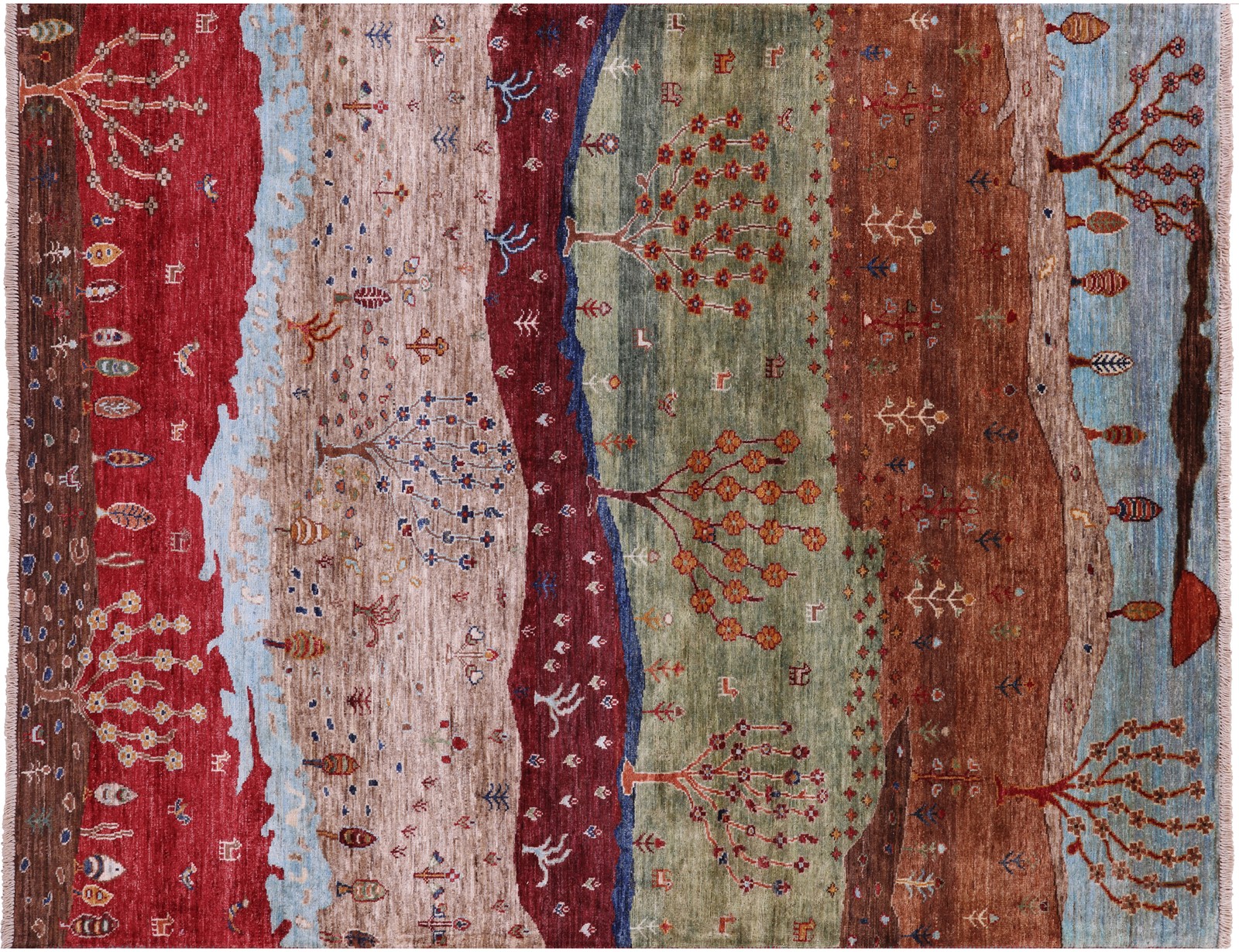 5′ 1″ X 6′ 7″ Hand-Knotted Gabbeh Tribal Wool Rug – Q20646
