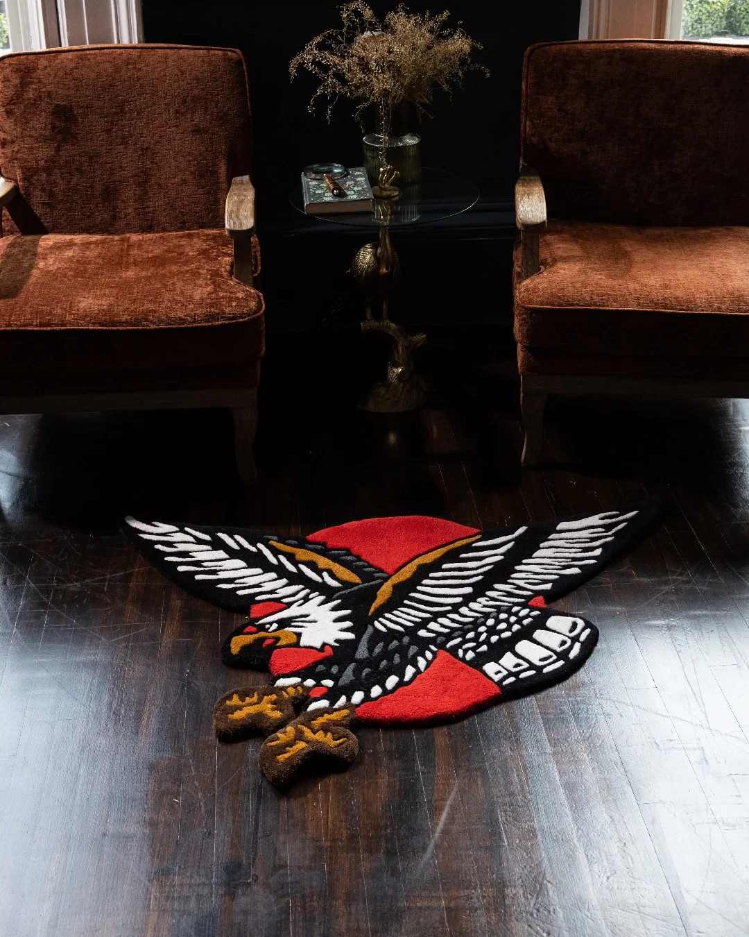 American Eagle Rug Traditional Tattoo Style Floor Rug Decor