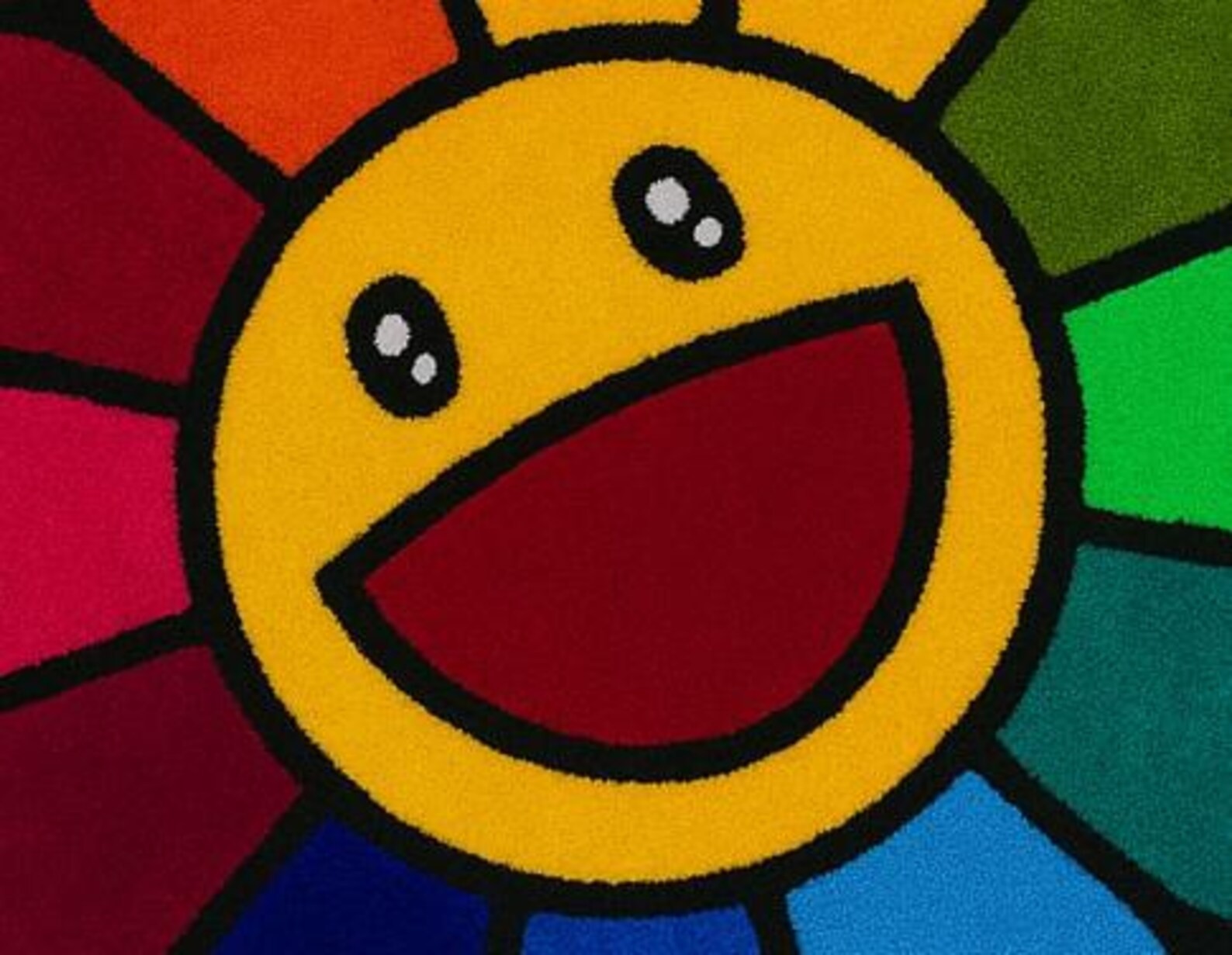 Kids Hand-Tufted Wool Flower Smiley Rug: Playful Kids’ Room Decor