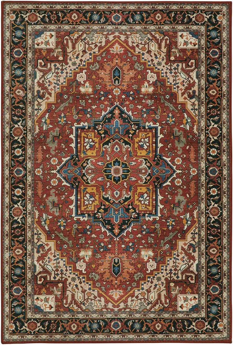 Ultra-Thin Washable Area Rug 2×3 Non-Slip Vintage Indoor Kitchen Bathroom Mat