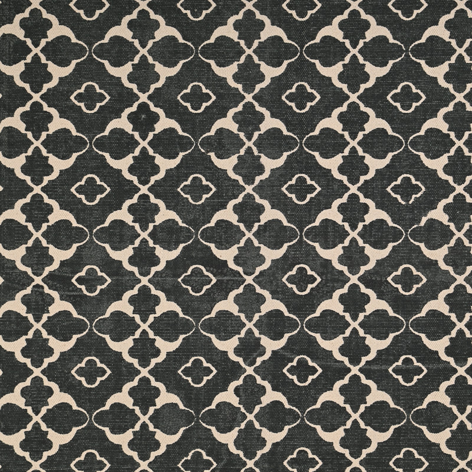 Handmade Black Cotton Area Rug Moroccan Trellis Flatweave Boho Farmhouse Rug