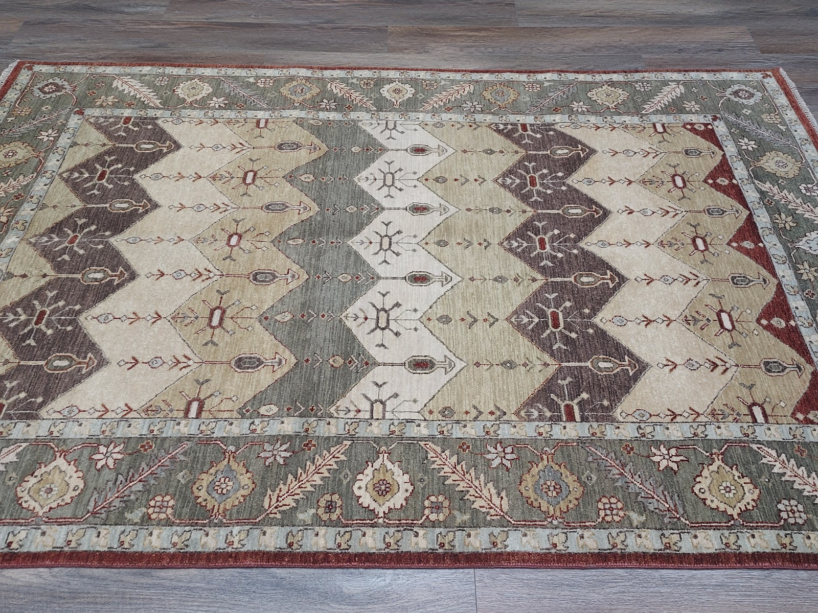 Bohemian Oushak Rug, Oushak Turkish Rug, Hand Made Contemporary Rug 5.5×8 Ft