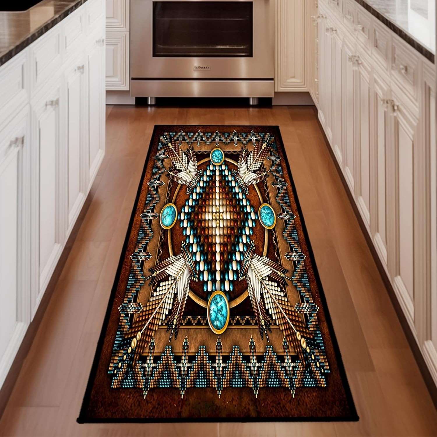 Southwestern Runner Rug 2×6,Rustic South Western Aztec Tribal Native American…