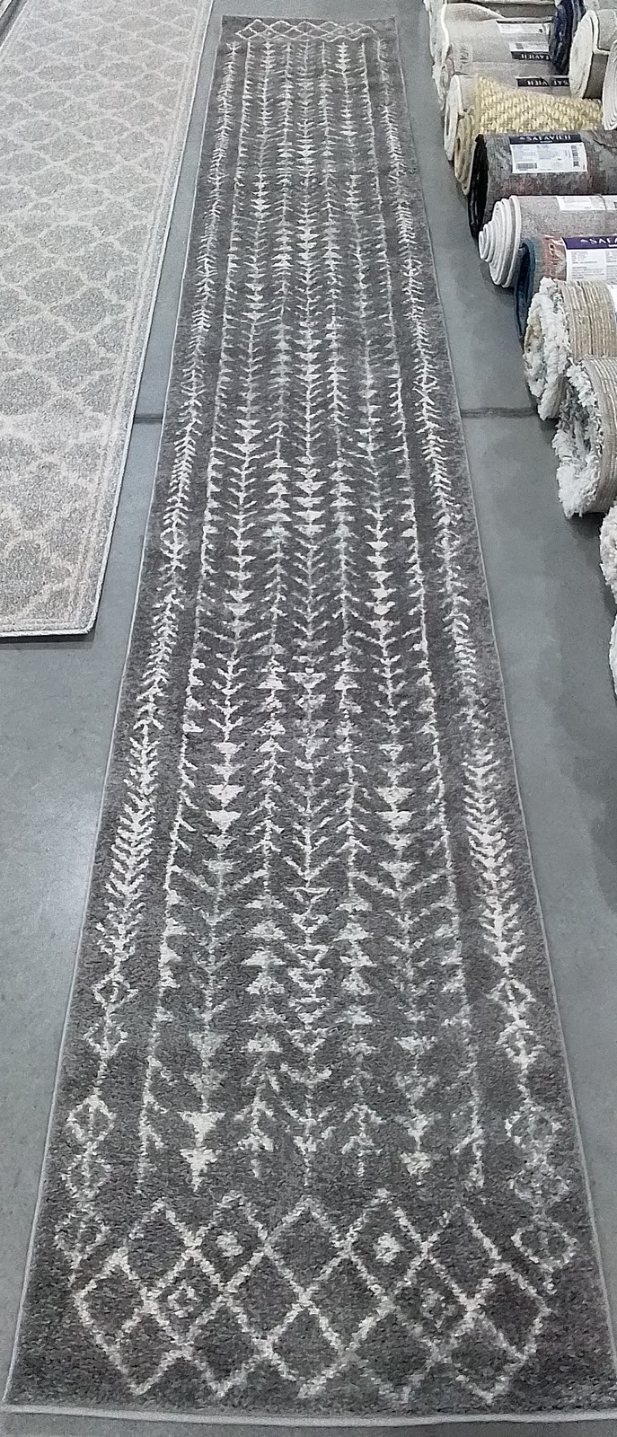 DK GREY / IVORY 2′-0″ x 13′-0″ Flaw in Rug, Reduced Price 1172789900 TUL262F-213