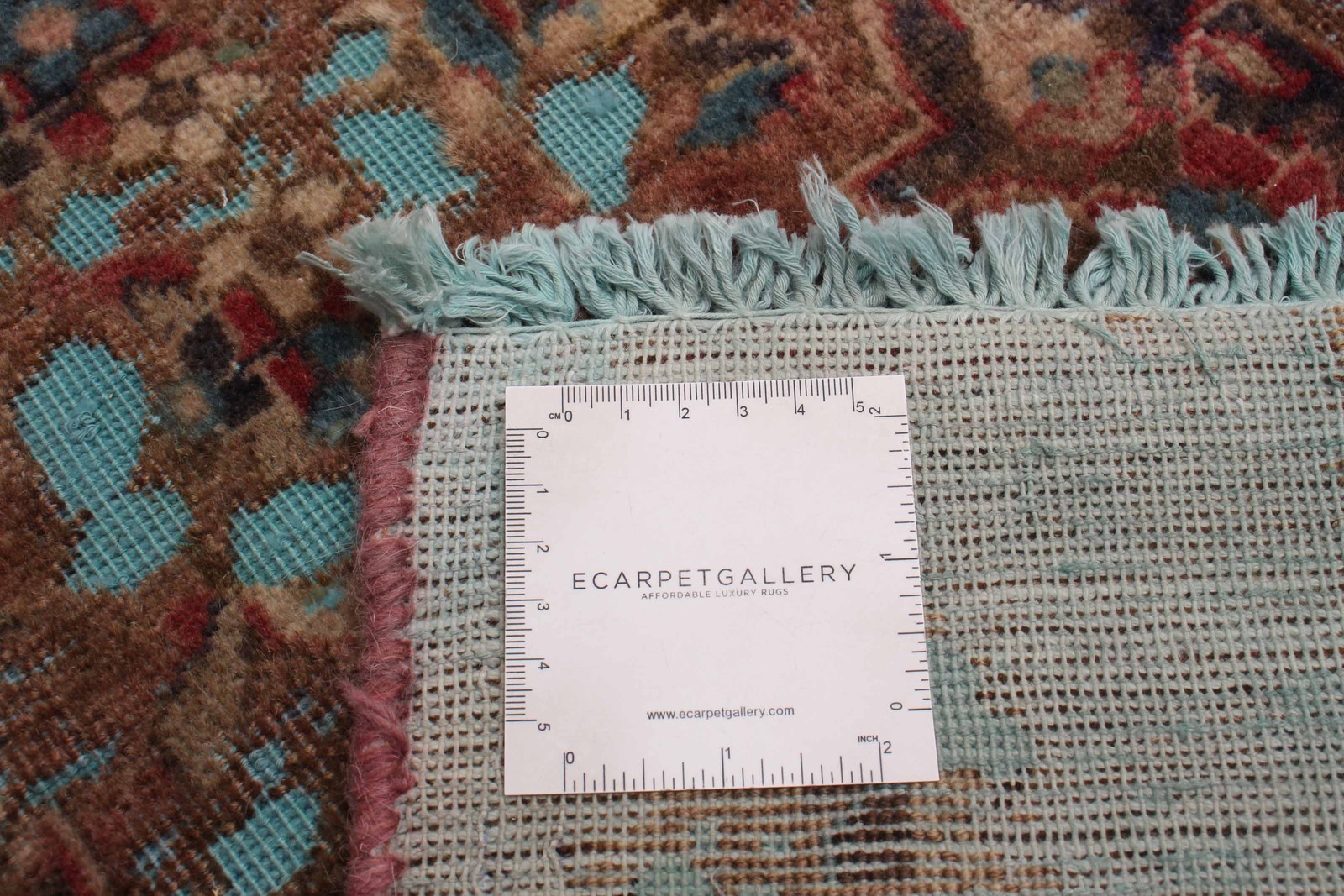 Traditional Hand-knotted Area Rug 3’0″ x 10’2″ Brown, Sky Blue Oriental Carpet