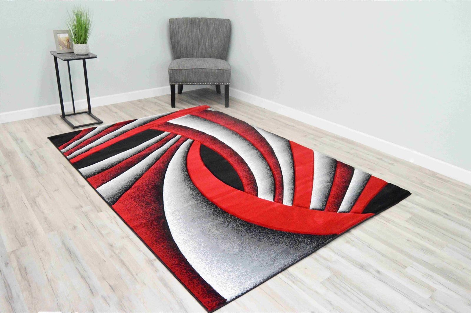 Premium Hand Carved Thick Plush Pile Modern Abstract Contemporary Geometric Rug