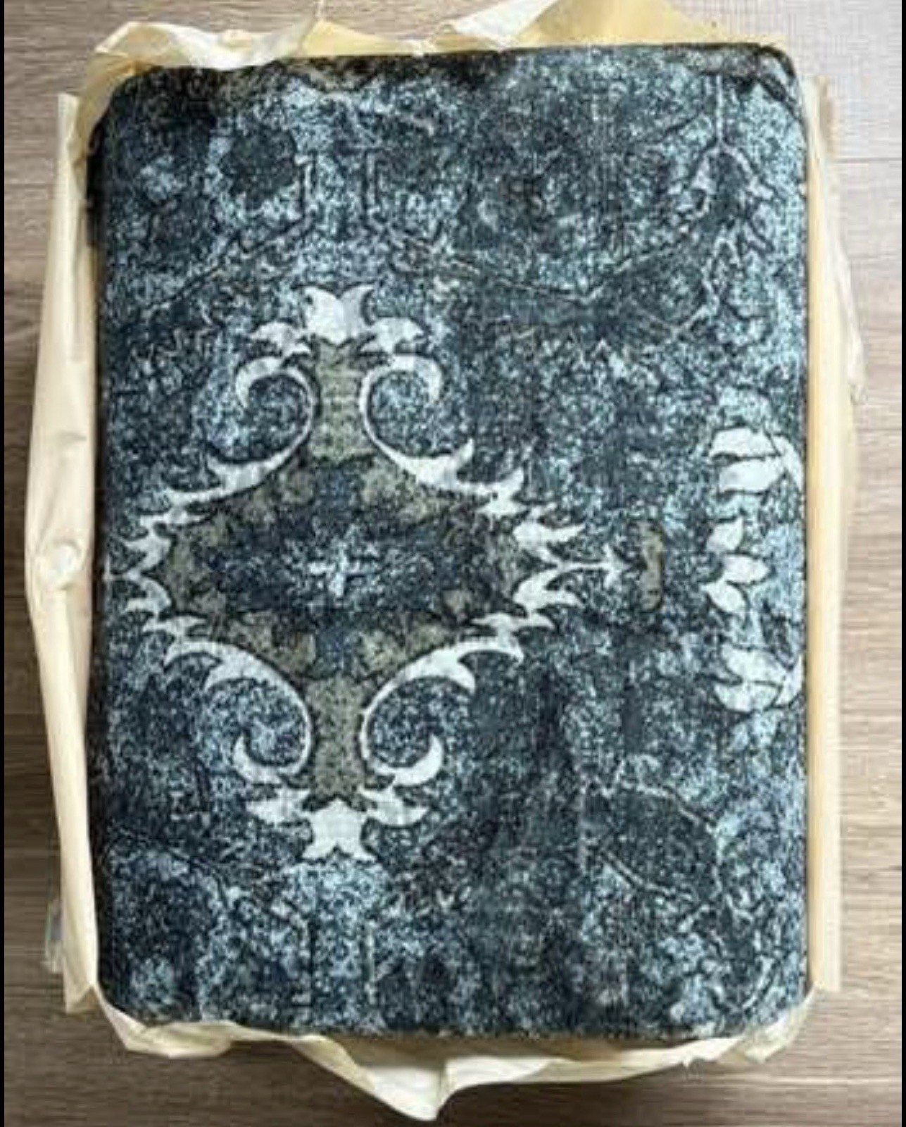 ISTANA Washable Non-Slip Green/Gray Floral Area Rug Microfiber 8×10 Rectangle
