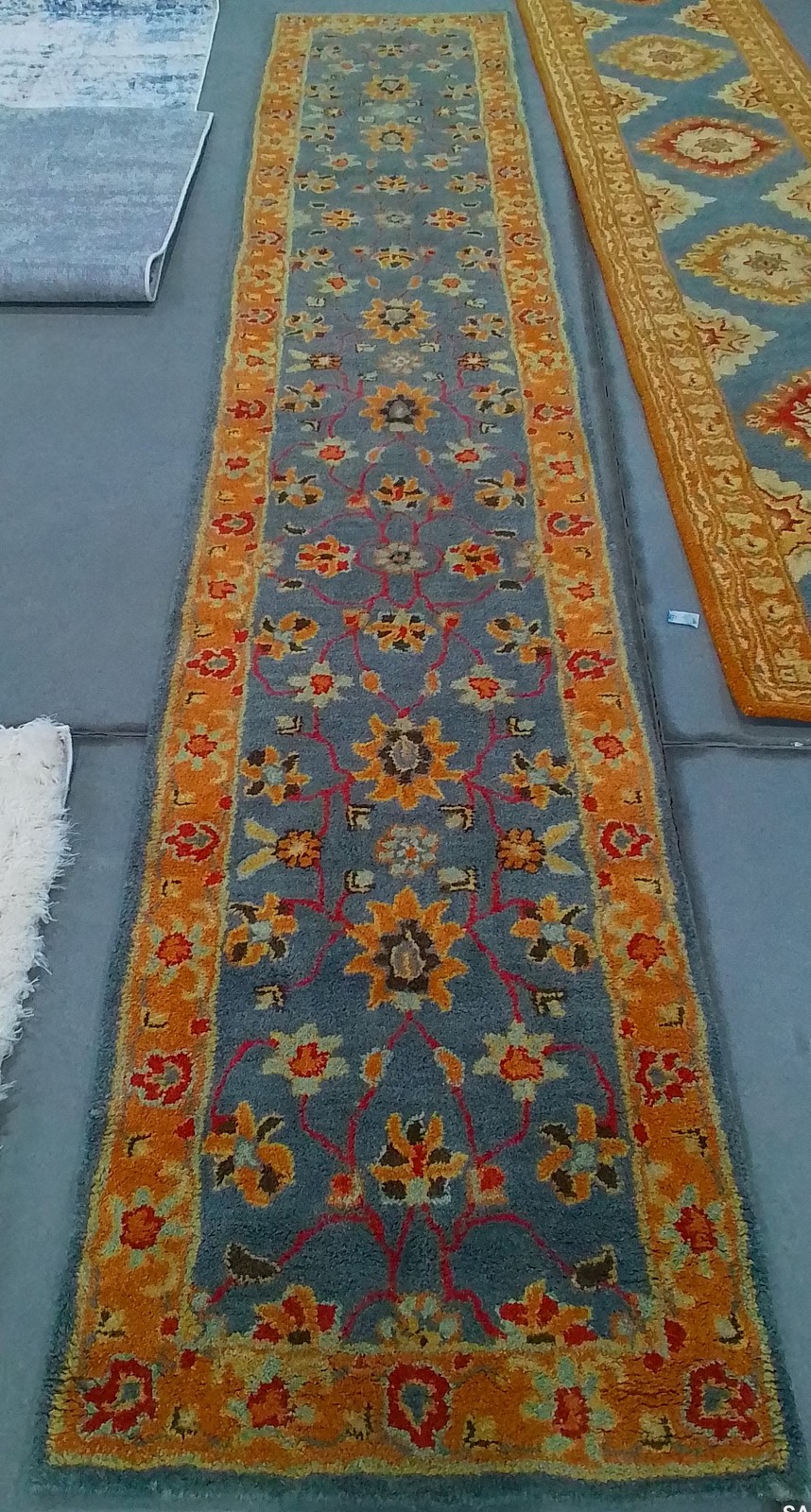 BLUE / ORANGE 2′-3″ x 12′-0″ Flaw in Rug, Reduced Price 1172804567 HG401A-212