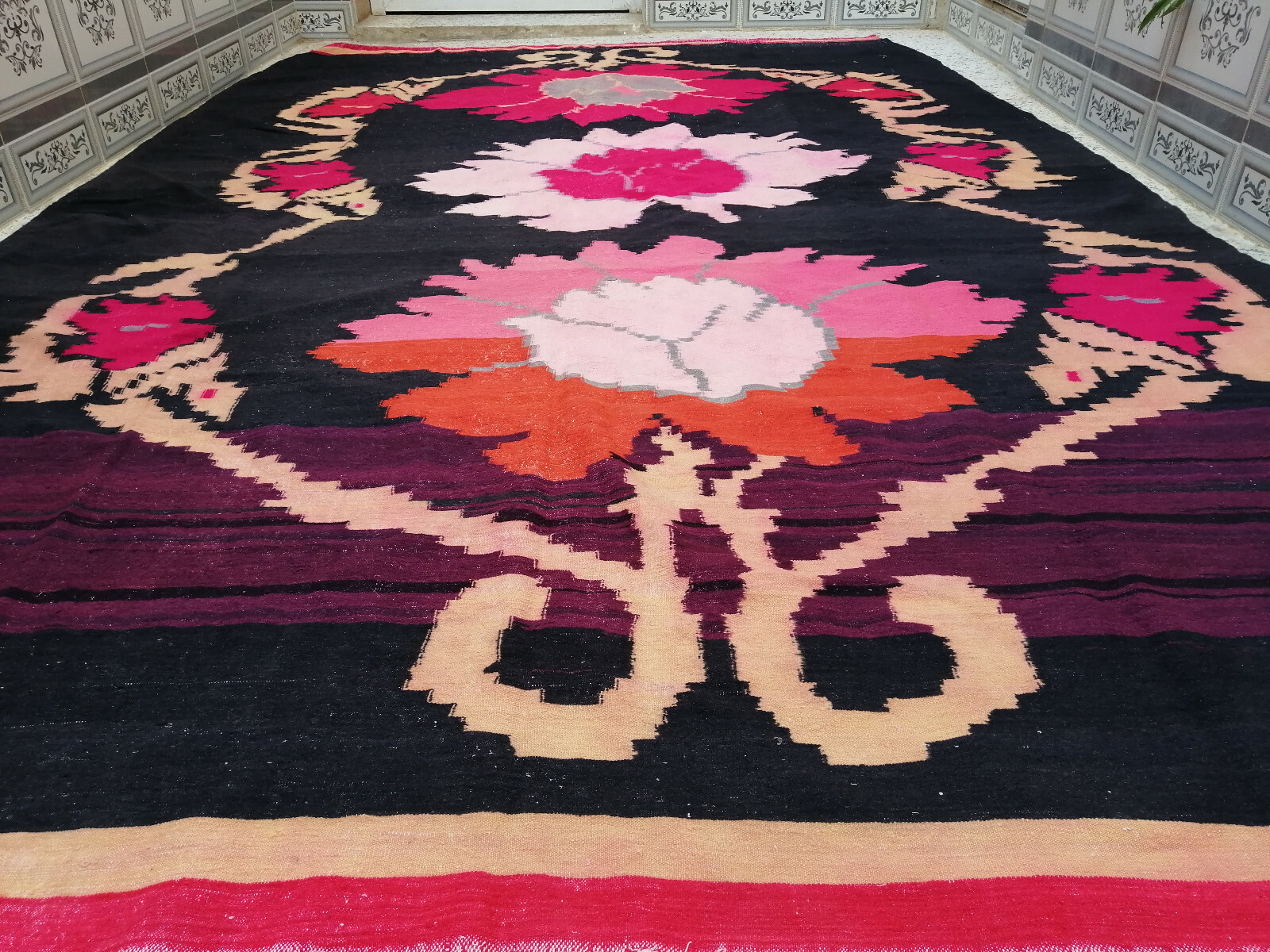 Handmade Moroccan Berber Rug Azilal Wool Beni Ourain Tribal Style