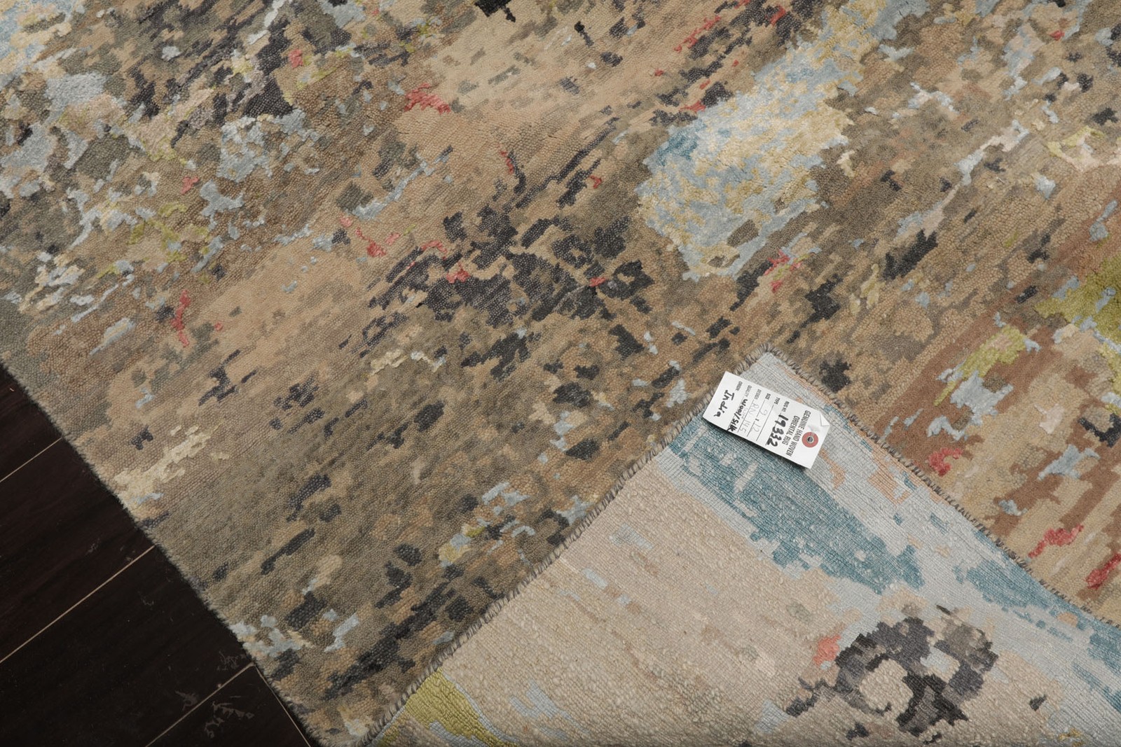 loomBloom 9×12 Beige, Tan Hand Knotted Tibetan Sherpa Abstract Wool & Silk Rug