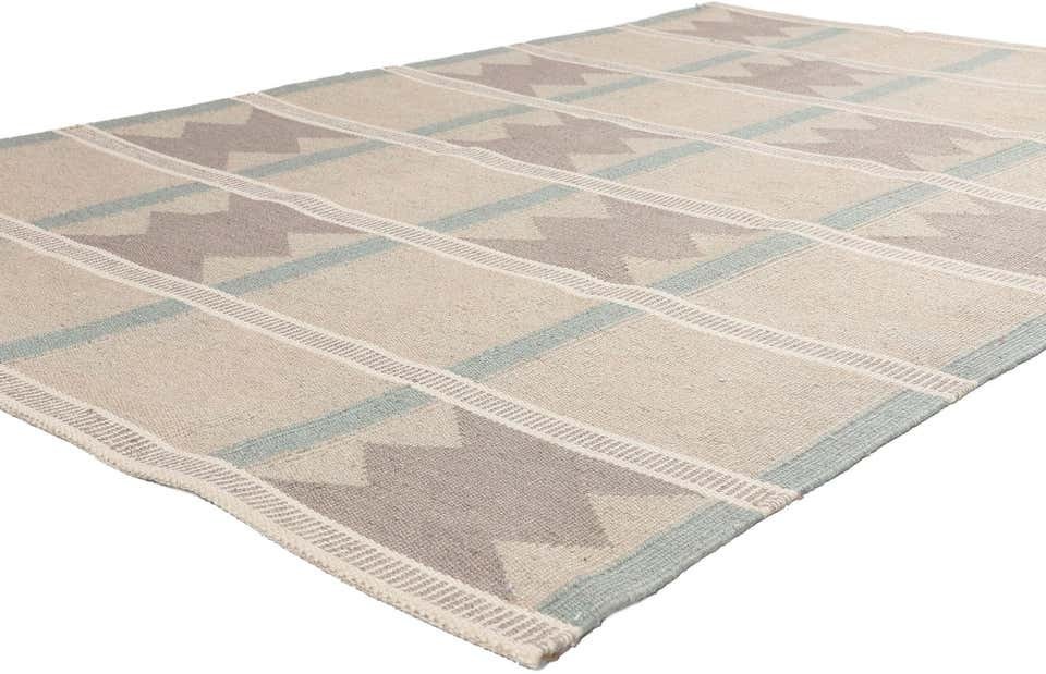 Antique Scandinavian Swedish Kilim Tile Handmade Flat weave Boho Large Area Rug