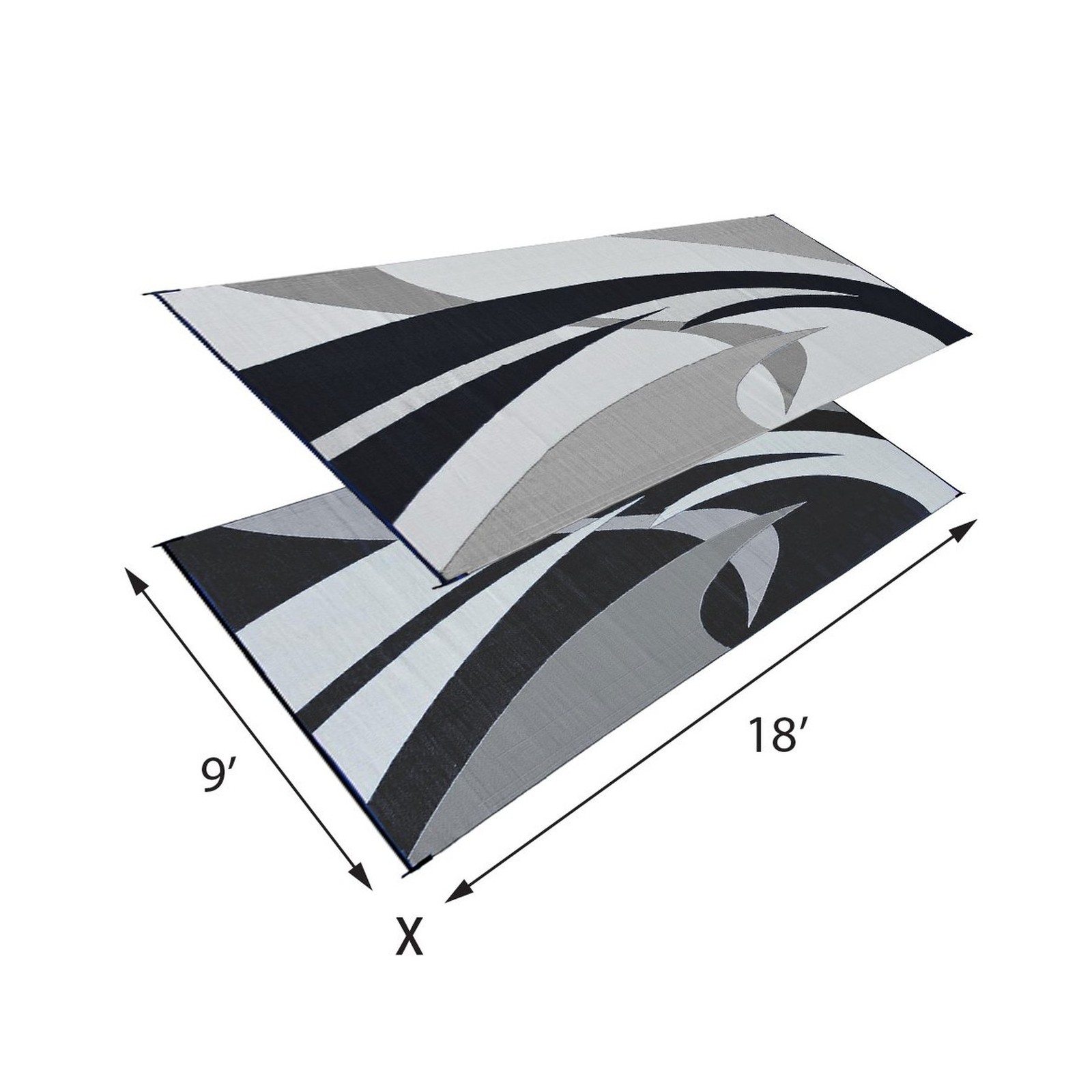 Stylish Camping 159181 9-feet by 18-feet Reversible Mat, Plastic Straw Rug, L…