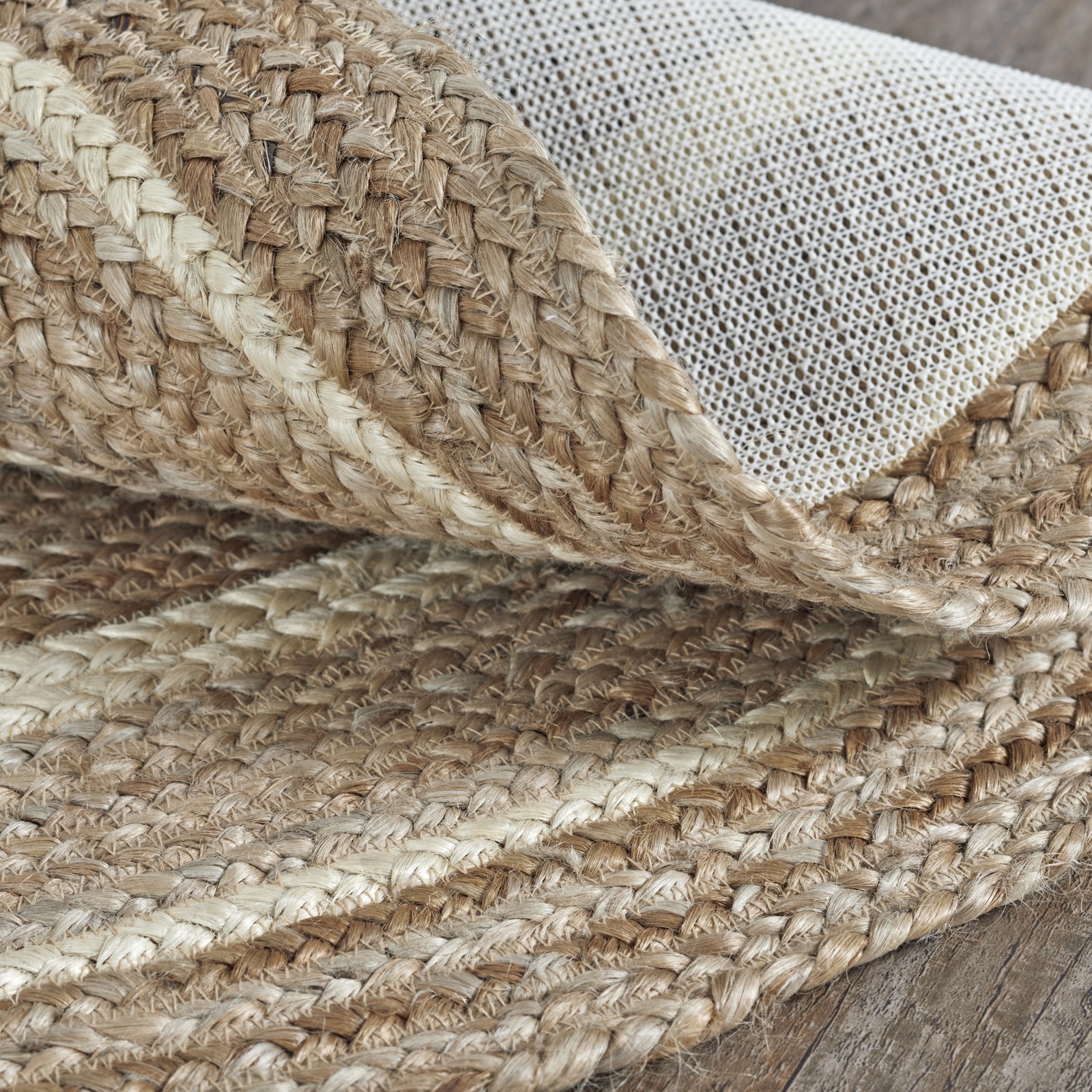Accent Rug Natural & Creme Jute Farmhouse 36×60 Oval No Slip Floor VHC Brands