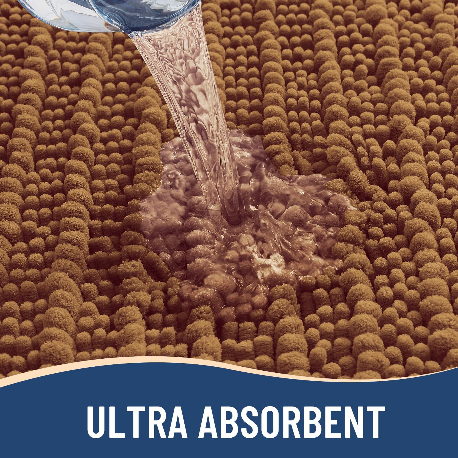 Arotive Luxury Chenille Bath Mat Rug – Extra Soft, Thick, Absorbent, Shaggy, 47x