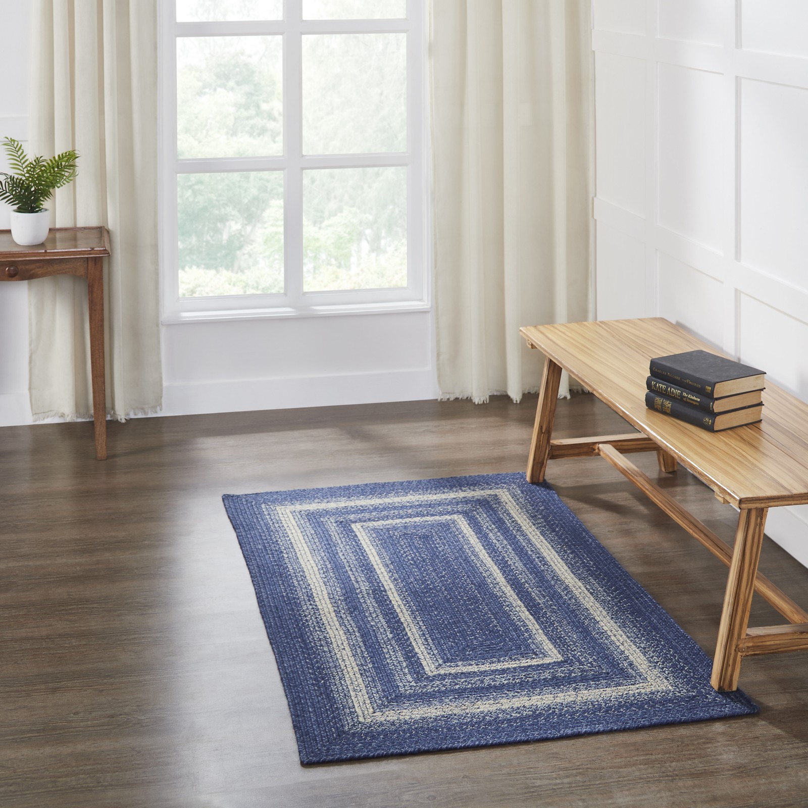 Farmhouse 36″x60″ Area Rug Blue Great Falls Textured Jute Floor Decor VHC Brands