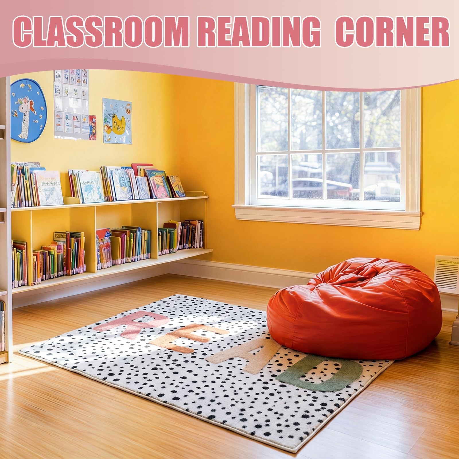 Dunzy Boho Classroom Read Rug 47×39 Inch Reading Corner Rug Back to School De…