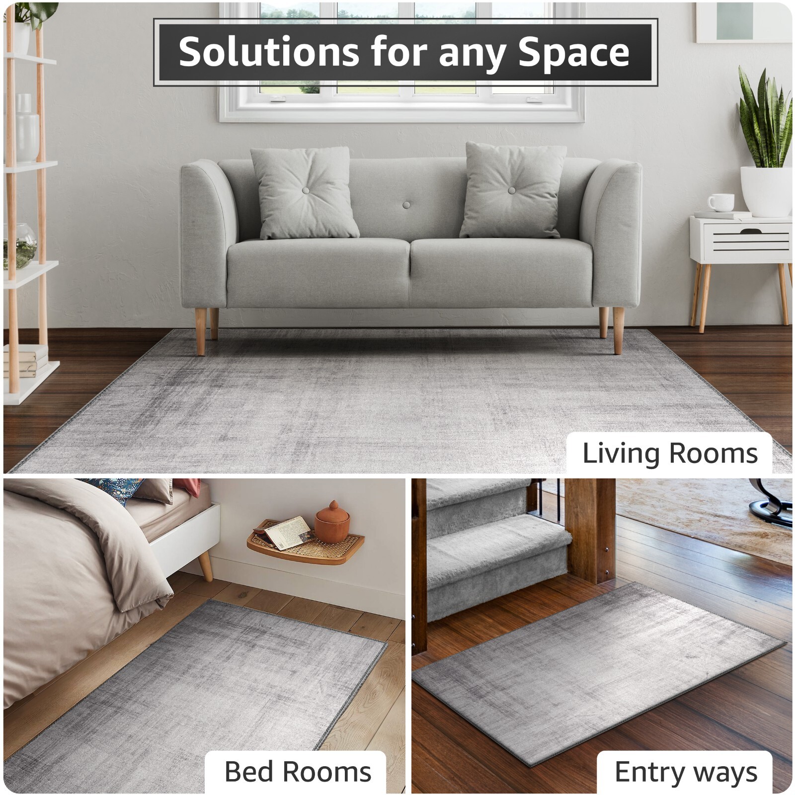 Sorbus 5ft x7ft Area Rug, Machine Washable, Non-Slip, Low Pile Non-Shedding