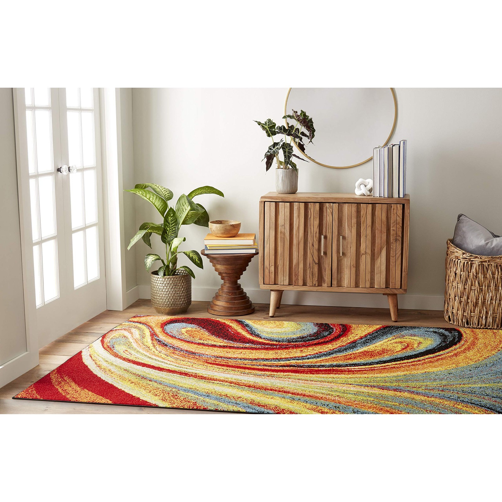 Colorful Abstract Swirl Area Rug 3X4 Soft Durable Home Dynamix Indoor Decor