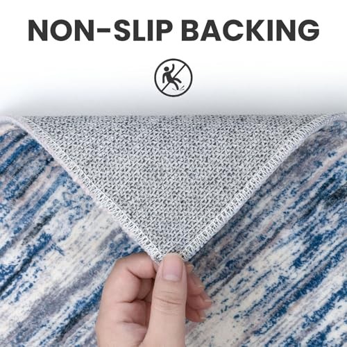 Navy Blue Gray Neutral 8′ x 10′ (Rectangular) Navy Blue/Gray/Neutral/Multi