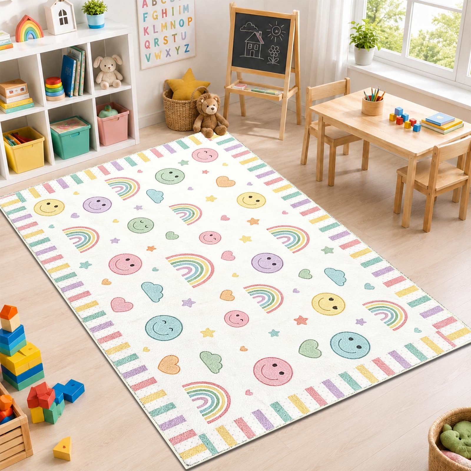 gisgfim Classroom Rugs Elementary 5×7.6ft Classroom Seating Rug Large Prescho…