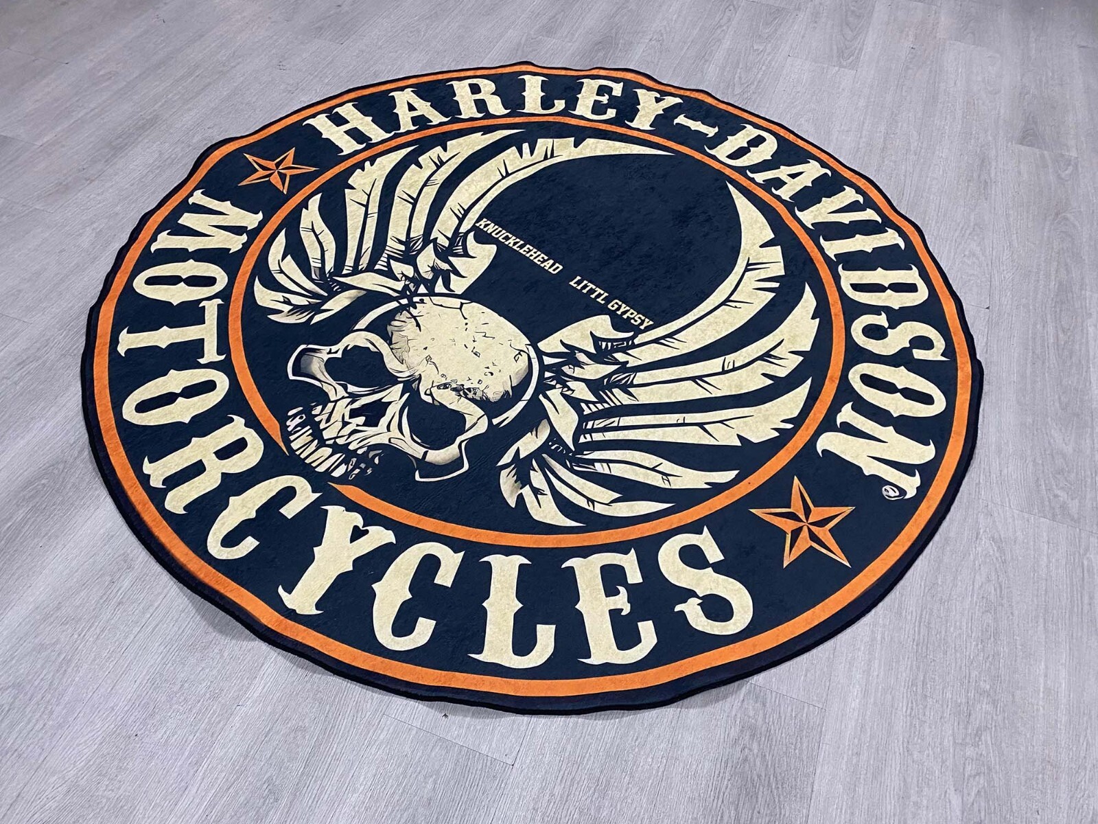 Stylish Motorcycle Decor Rug For Garage Room Biker Theme Carpet Interior Mat