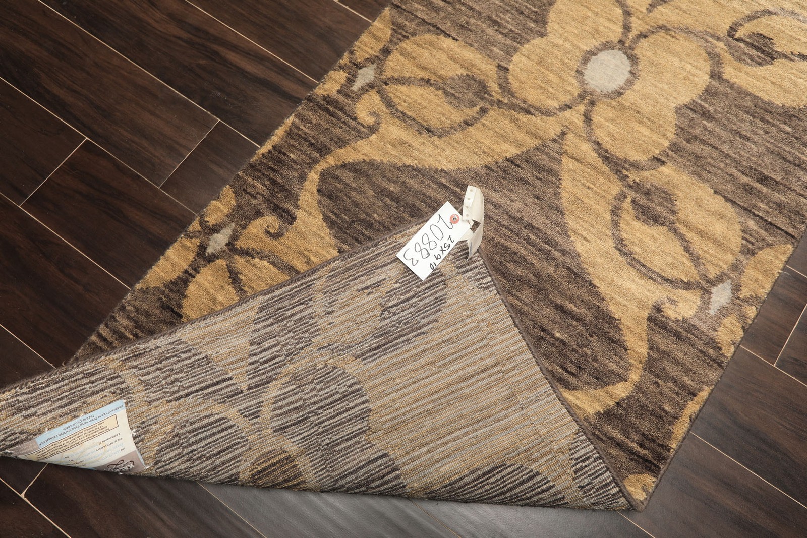 2’5″x9’10” Runner Hand Knotted Wool Gray, Beige Tibetan Art Deco Kalaty Rug