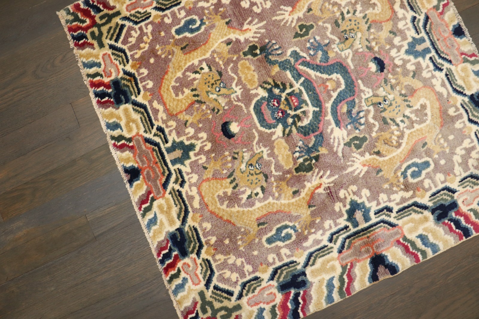 New Tibetan Dragon Rug Size 4×4 feet