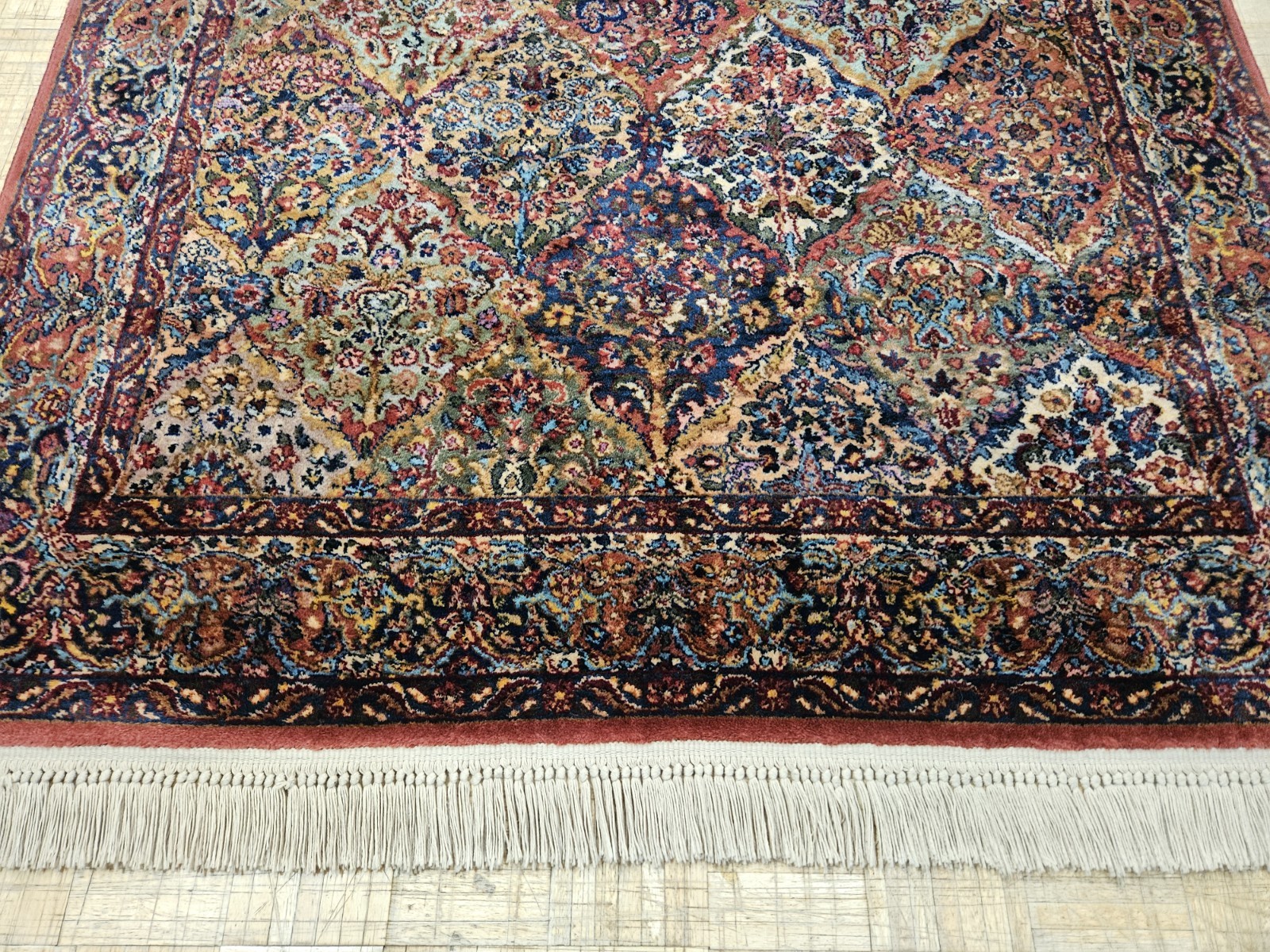 6×9 VINTAGE KARASTAN MULTICOLOR PANEL KIRMAN ORIGINAL 700 717 100% WOOL RUG
