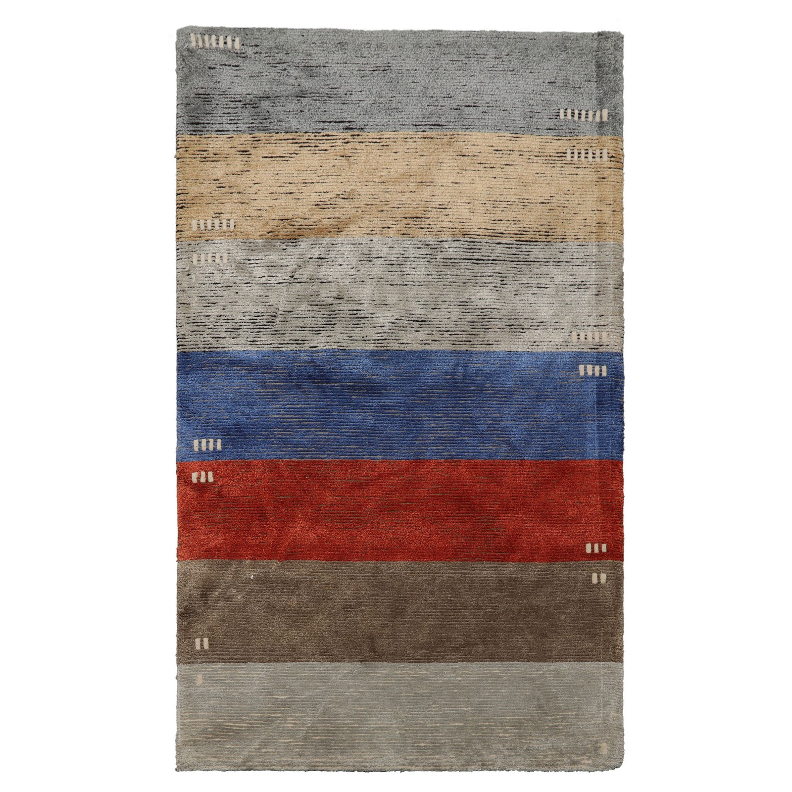 3×5 Hand Knotted LoomBloom Wool & Silk Gray Tibetan Modern Rug