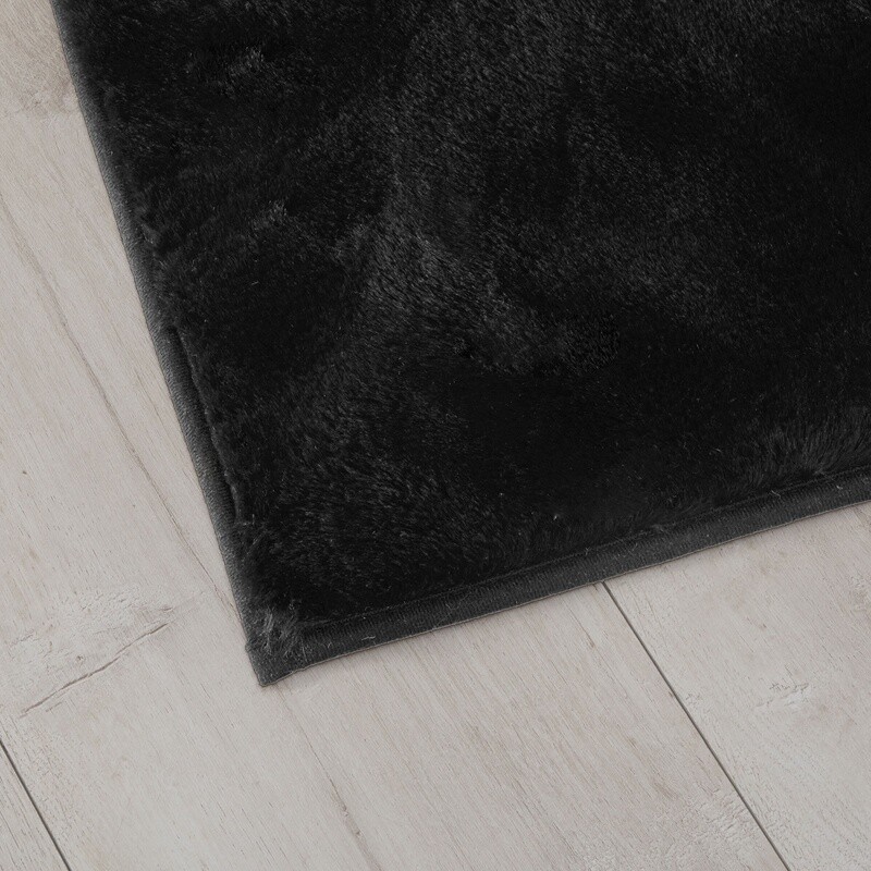 Soft Faux Rabbit Fur Area Rug Non-Slip Backing Living Room Bedroom Decor 30x46in