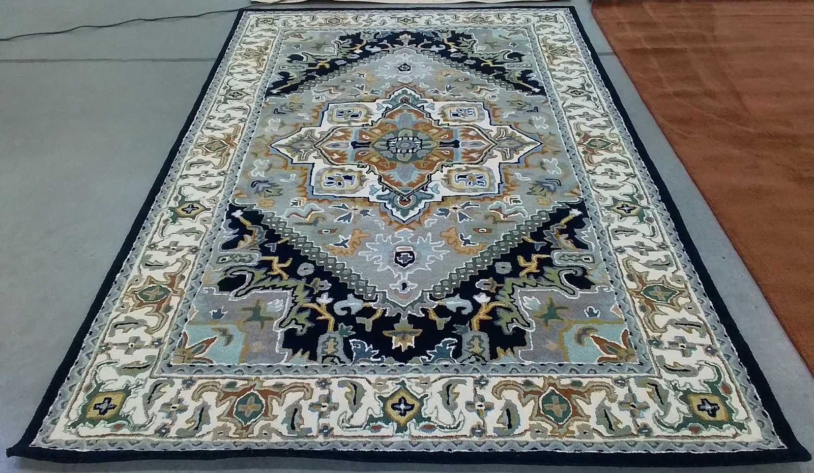 GREY / NAVY 6′-0″ x 9′-0″ Hole in Rug, Reduced Price 1172796840 HG625H-6