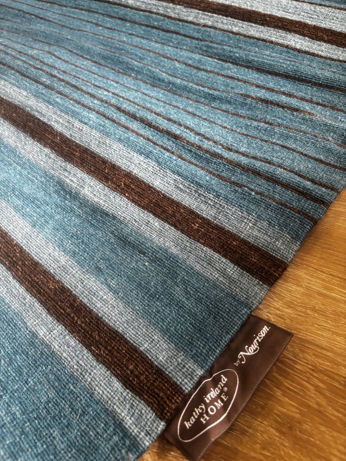 Kathy Ireland Home by Nourison KI805 TURQU Handmade Striped Rug 5’3″x7’5″