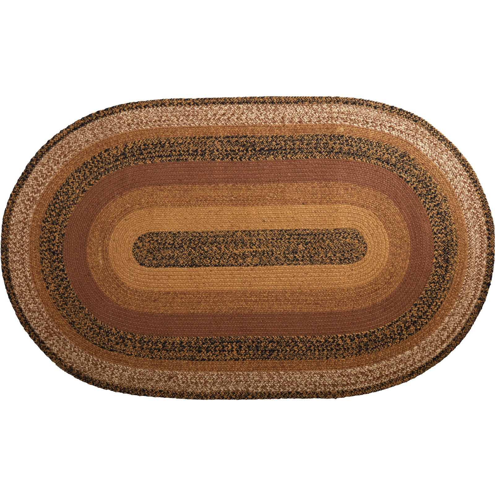 Accent Rug Kettle Grove Jute Primitive 36×60 Oval No Slip Pad Floor VHC Brands