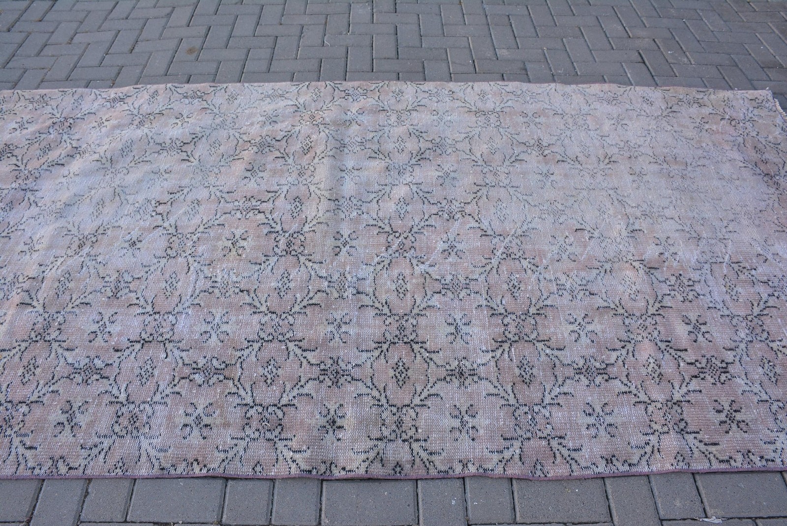 5,1×10,1 ft Rug, Vintage Turkish Rug, Gray Floral Rug