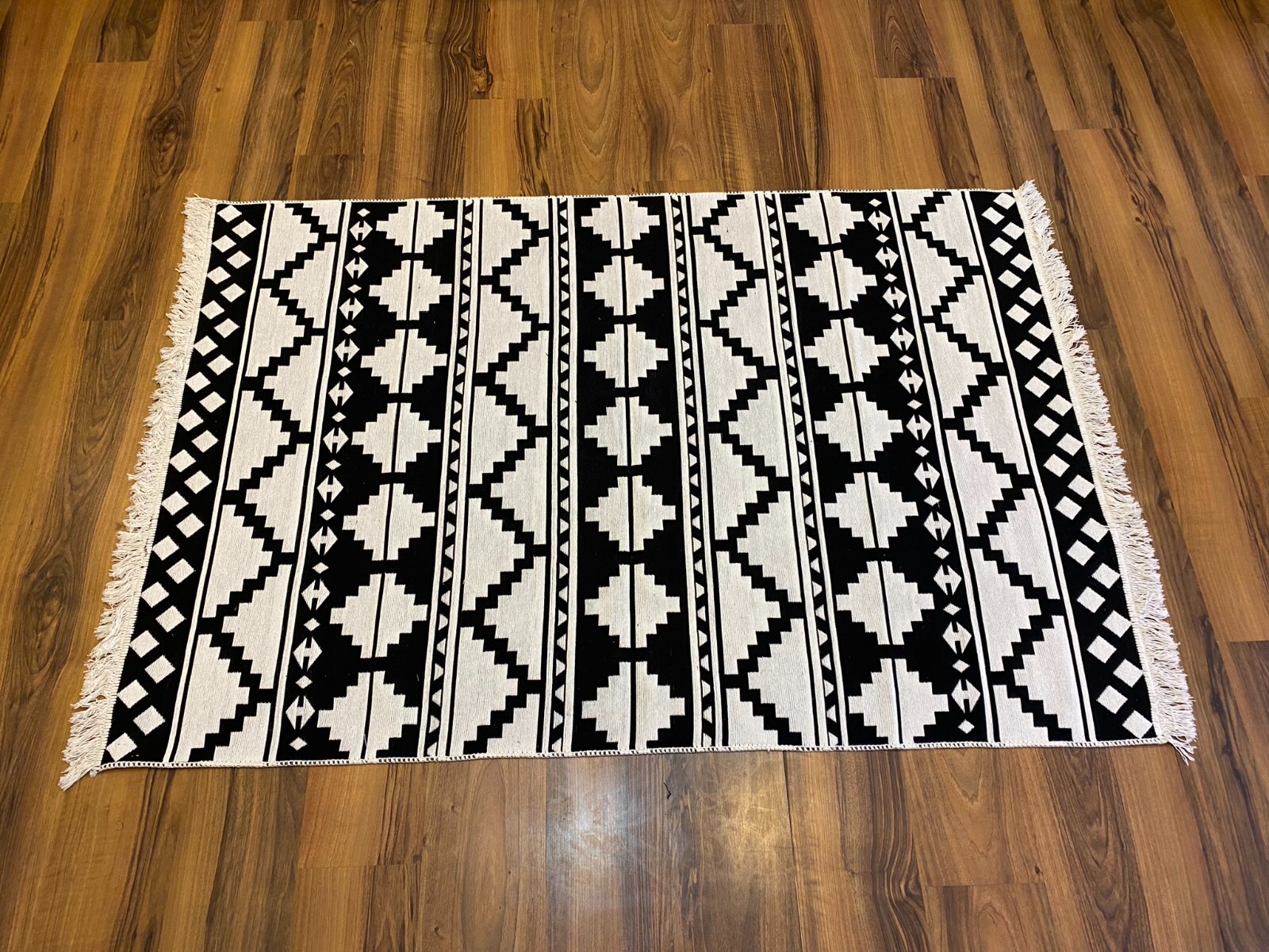Cotton Rug, Area Rug, Black and White Rug, Woven Rug,