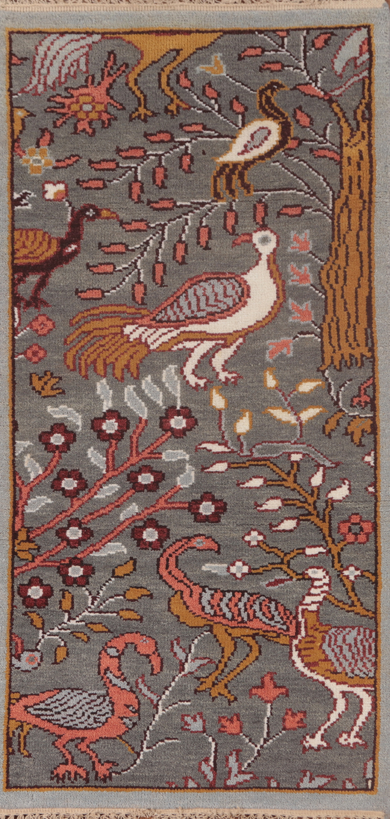 Floral Bird Design Ziegler Oriental Rug Wool Hand-knotted Accent Carpet 3×6