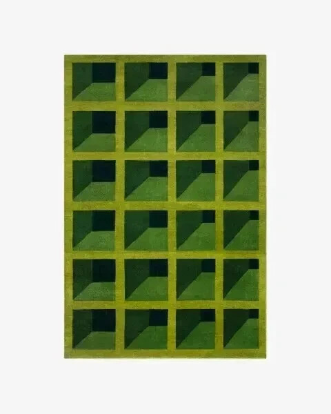 Rug Hand-Tufted Green Nz Wool Area Rug Living Room office room Design Handmade