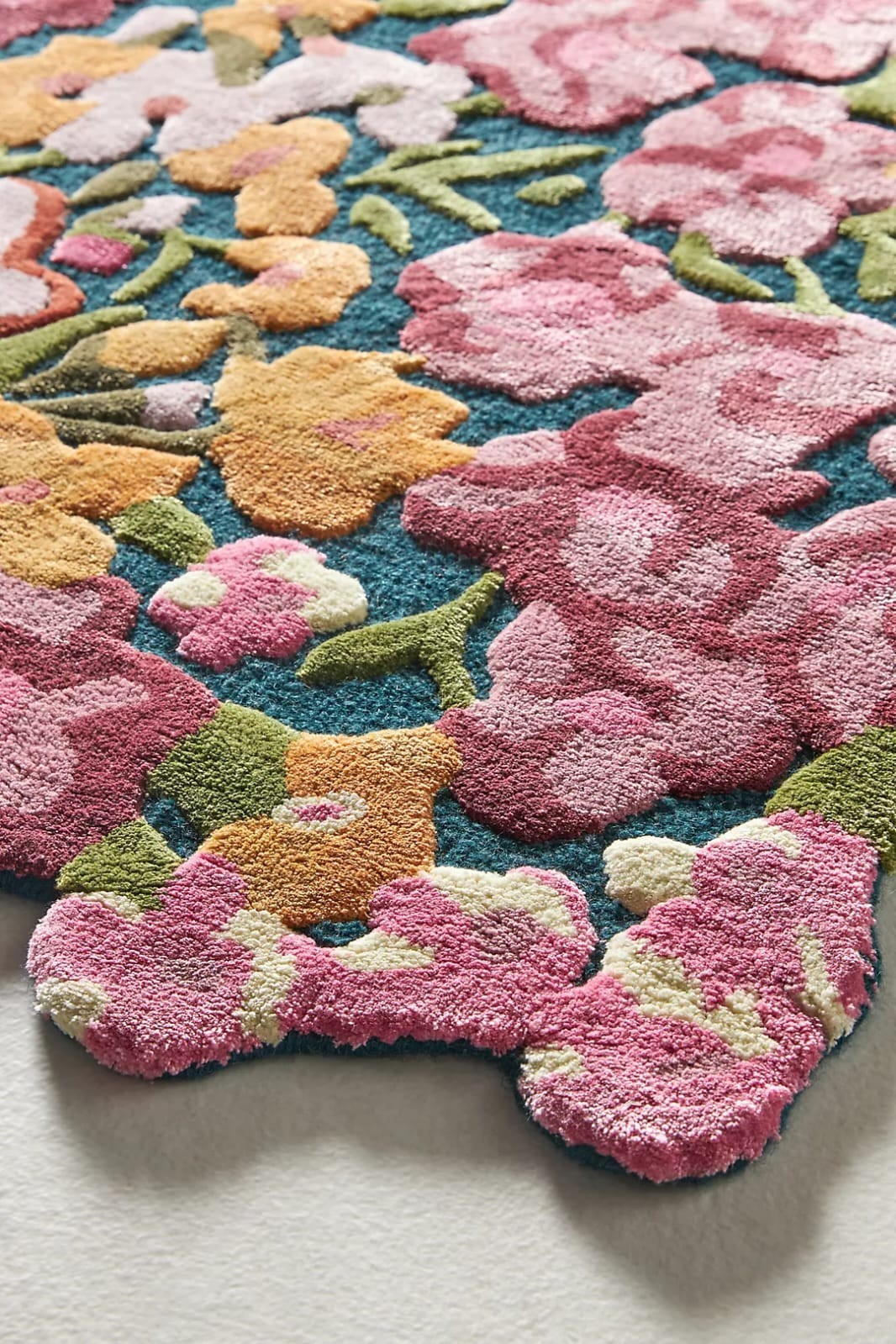 Cassia Pink Hand Tufted Wool Blend Floral Rug Anthropologie Rugs For Bedroom Kid