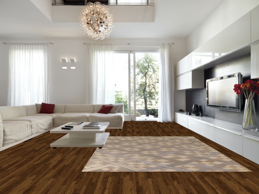 Modern Abstract One-of-a-kind Wool Rug for Living Room 9×12 ft