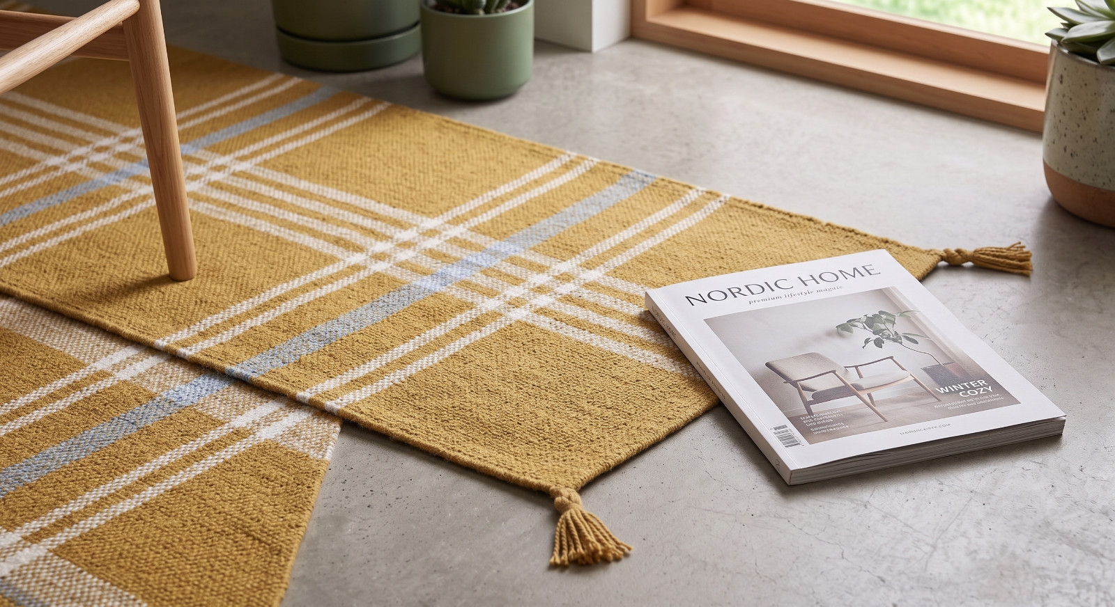 Burgundy Blue Gold Runner. Scandinavian Modern Minimalist Handwoven Flatweave