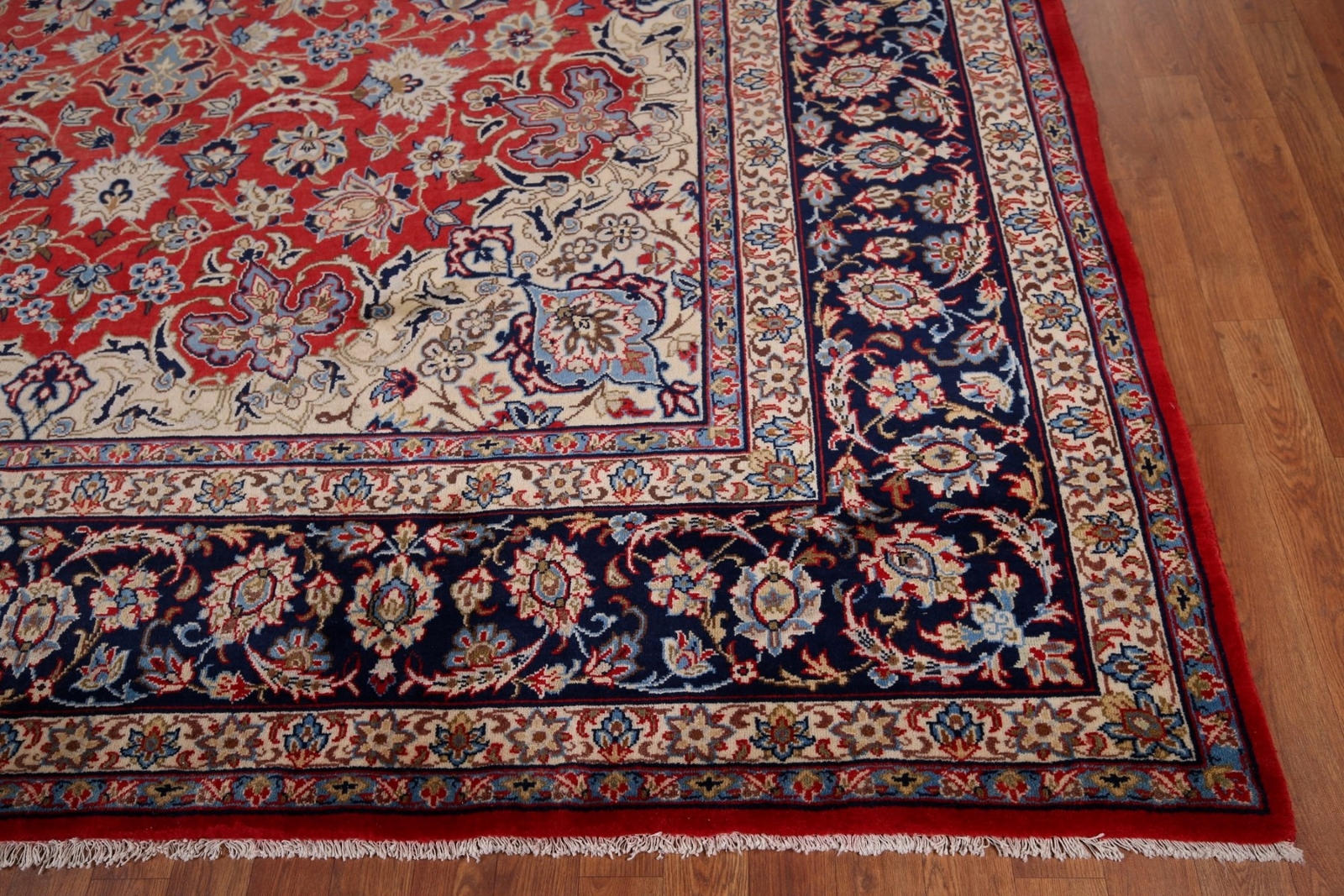 Traditional Najafabad Red/ Navy Blue Area Rug 9×13 Wool Handmade Room Size Rug