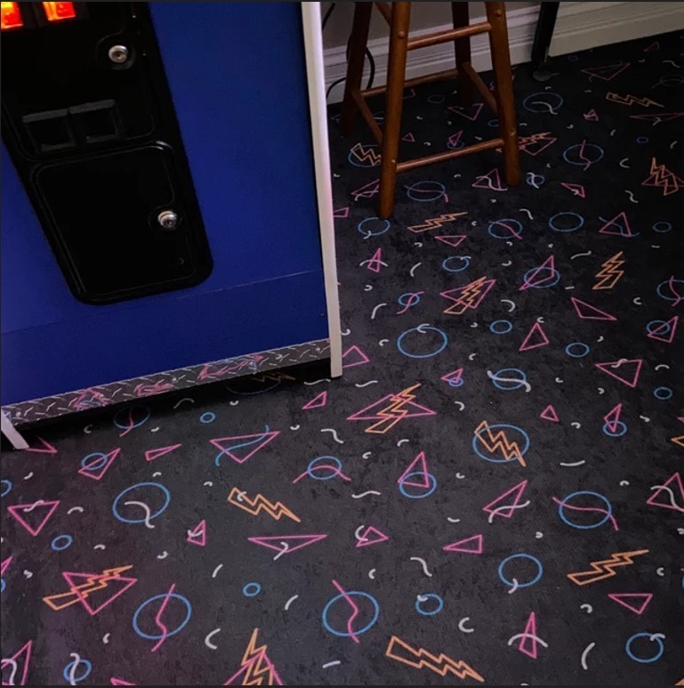 Arcade Carpet, Bowling Alley Carpet, Game Room Rug, Player Charter Rug, Game Rug