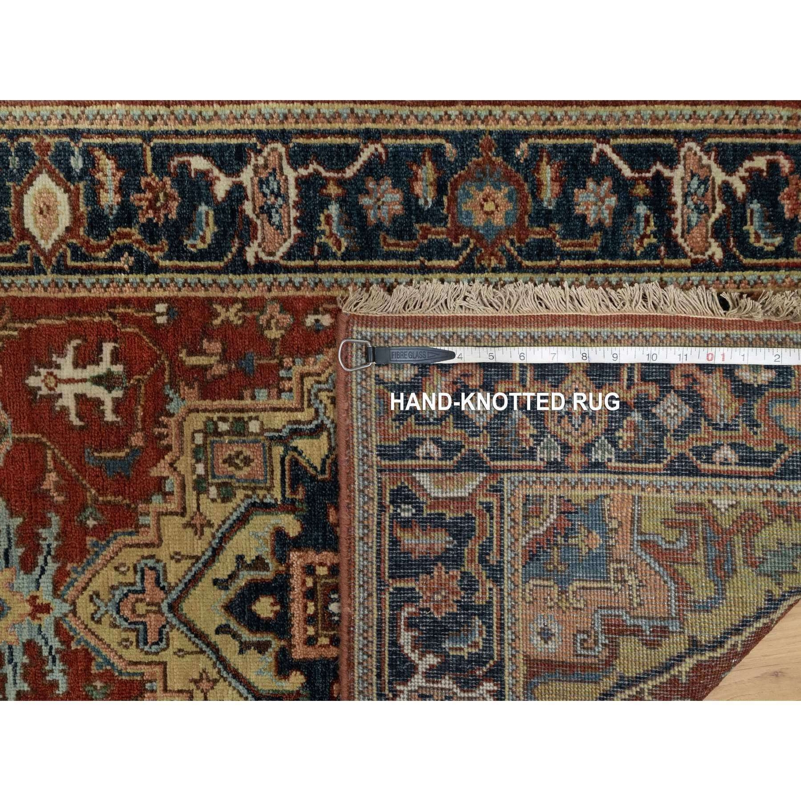 2’6″ x 8′ Ruby Red Hand Knotted Heris Revival New Zealand Wool Runner Rug R91240