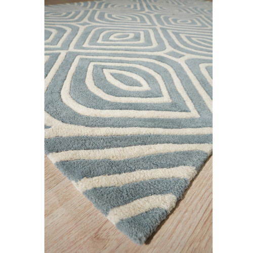 Blue Hand Tufted Wool Area Rug, Living Room Carpet, Wool Room Carpet Custom Rugs