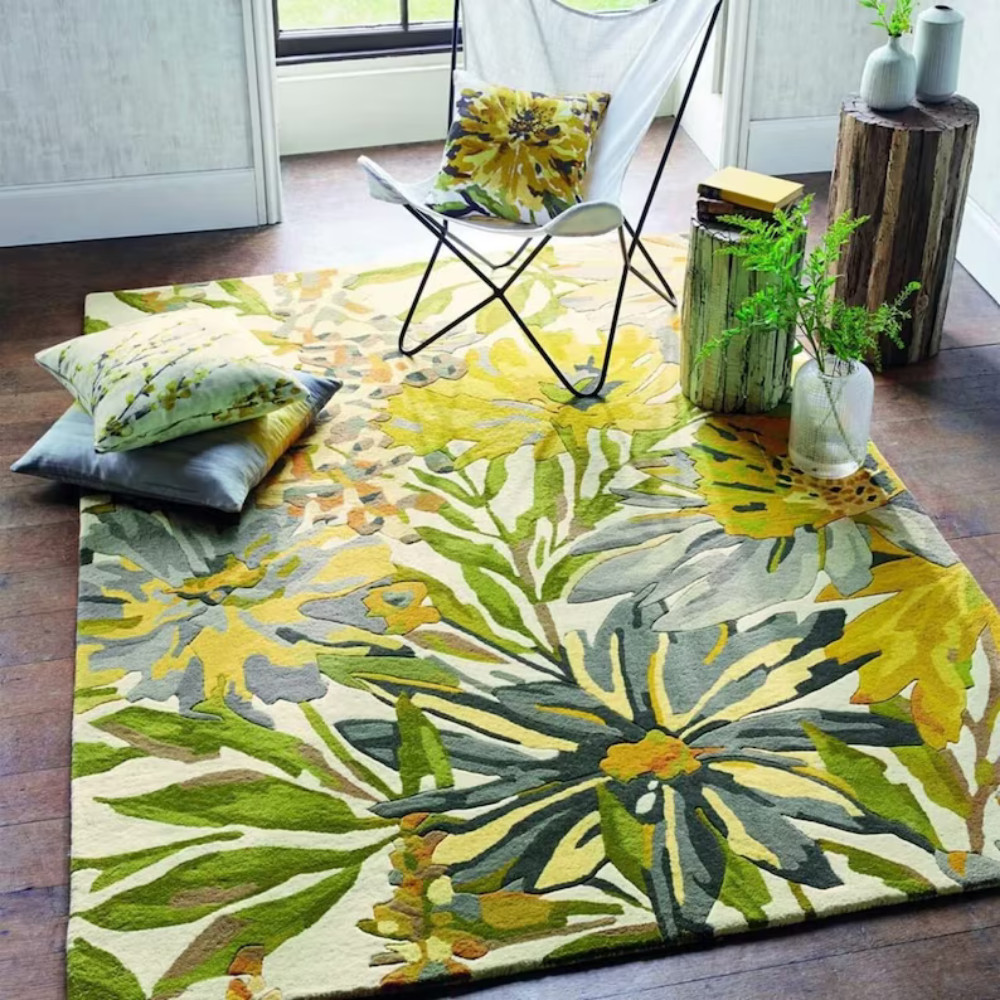 Beautiful Flower Garden Hand Tufted New Zealand Wool Rug
