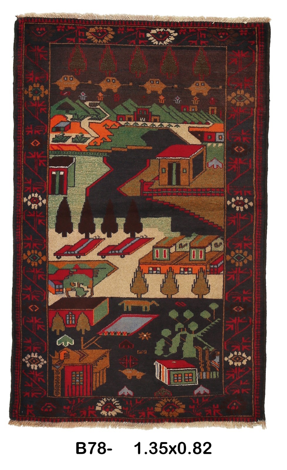 Oriental Vintage Traditional Rug 4’5″ x 2’8″ ft – Hand Knotted Wool Area Rug