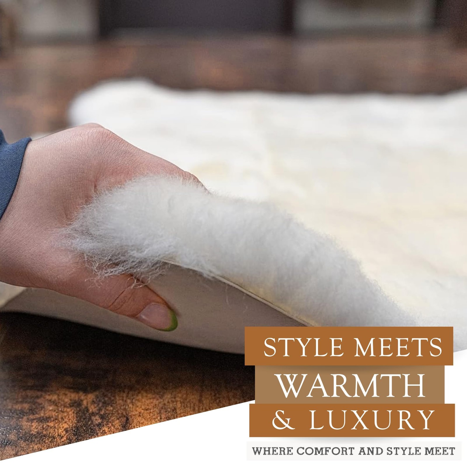 Sheepskin Rug – 100% Genuine Sheepskin Chair Throw Cover & Area Rugs for Livi…