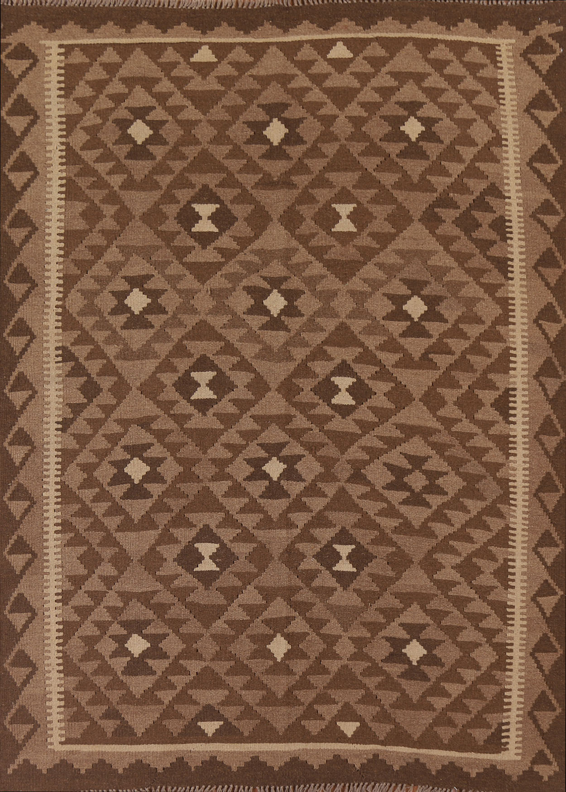 Geometric Kilim Rugs Rectangle Flatweave Pile Wool Kelim Carpets 5×7 ft